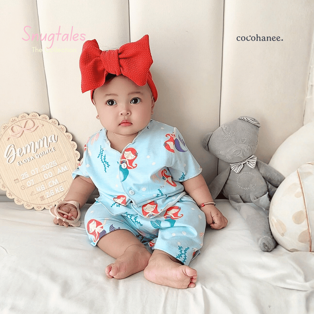 Cocohanee - Mermaid World - Baby Short Button Down Pajamas - Piyama Bayi dengan Kancing Depan