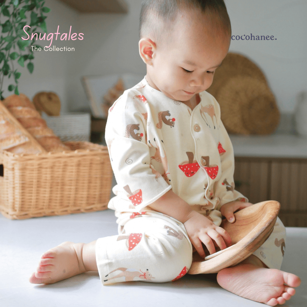 Cocohanee - Autumn Meadow - Baby Long Button Down Pajamas - Piyama Bayi dengan Kancing Depan
