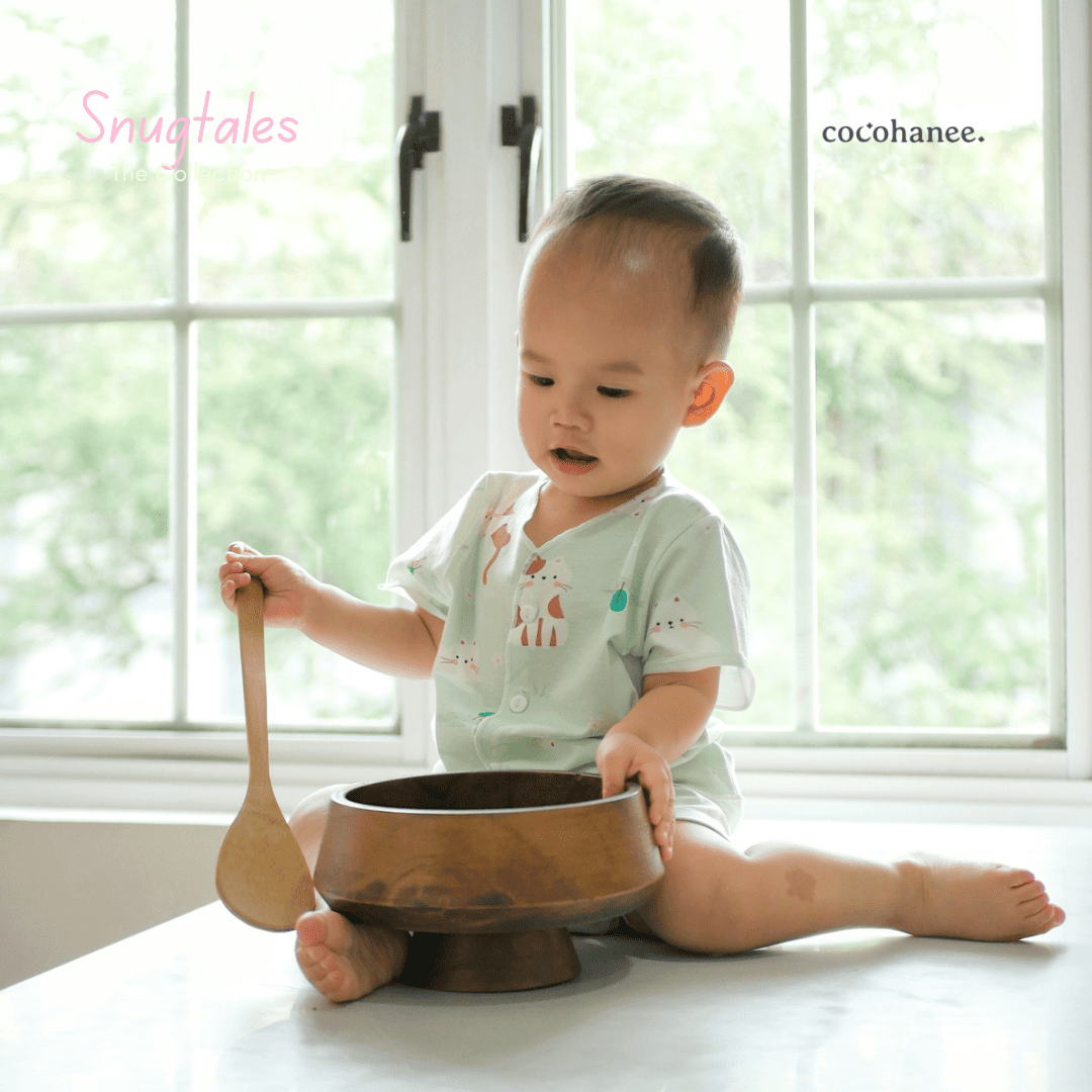 Cocohanee - Cats Playground - Baby Short Button Down Pajamas - Piyama Bayi dengan Kancing Depan