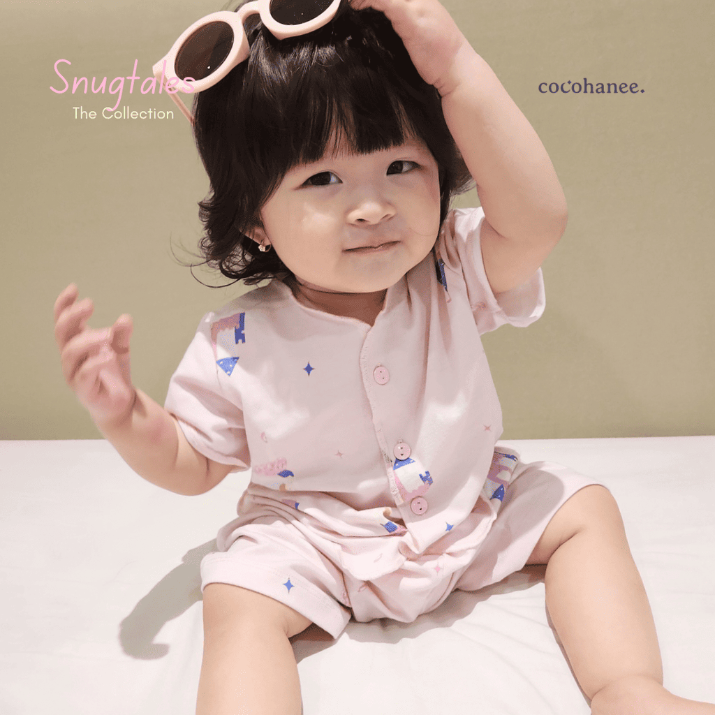 Cocohanee - Fairy Castle - Baby Short Button Down Pajamas - Piyama Bayi dengan Kancing Depan