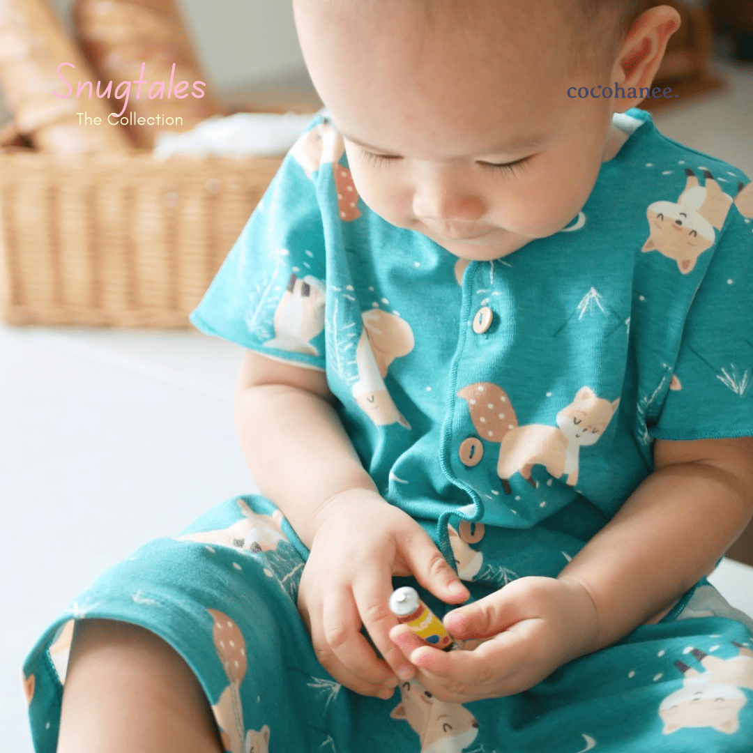 Cocohanee - Forest Night - Baby Short Button Down Pajamas - Piyama Bayi dengan Kancing Depan