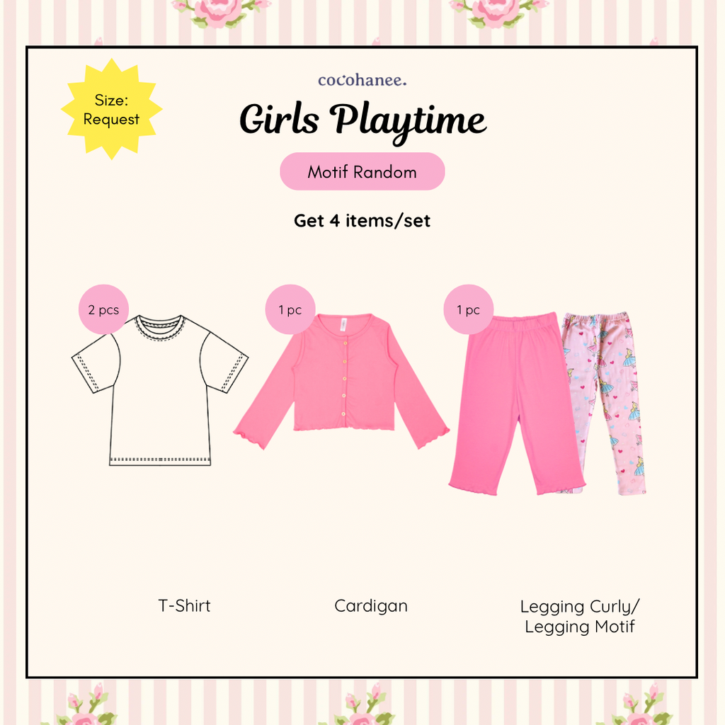 Girls Playtime Bundle - Baju Anak Perempuan Bermotif