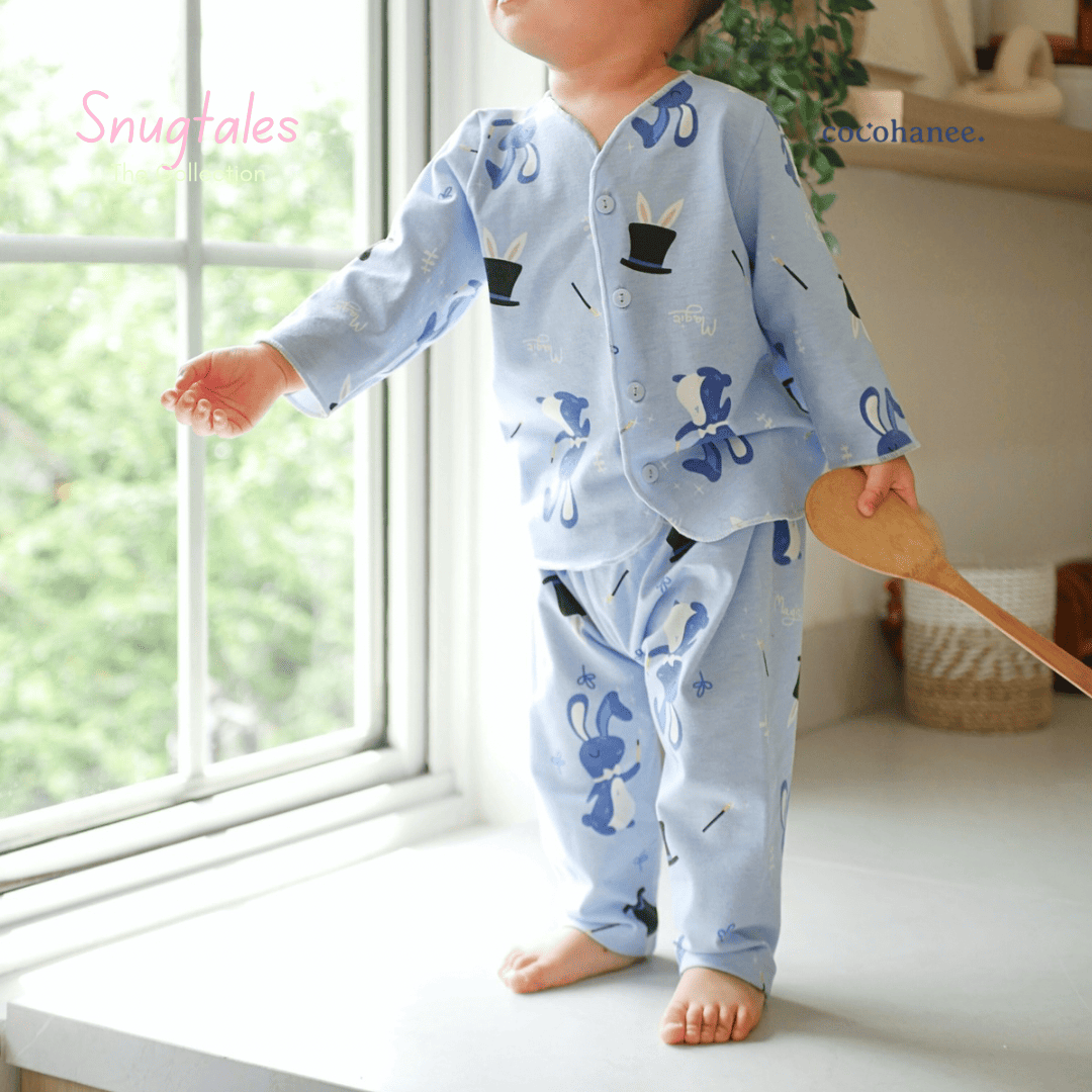 Cocohanee - Magic Rabbit - Baby Long Button Down Pajamas - Piyama Bayi dengan Kancing Depan