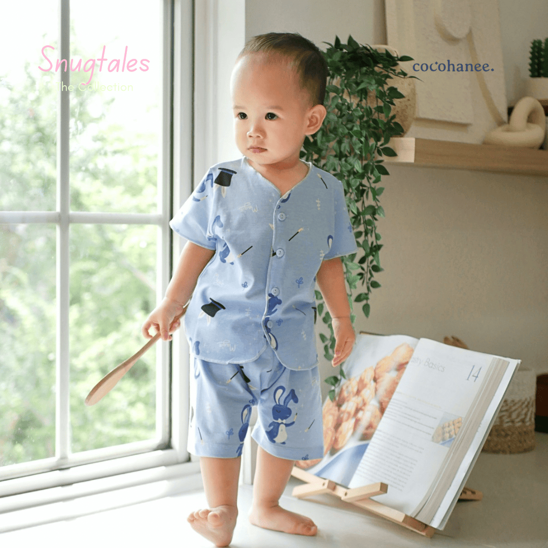 Cocohanee - Magic Rabbit - Baby Short Button Down Pajamas - Piyama Bayi dengan Kancing Depan