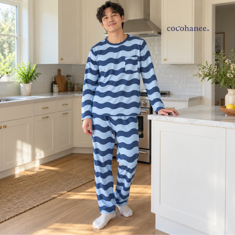 Cocohanee Classic Summer Vibe - Lune Long Pajamas Jelly Wave