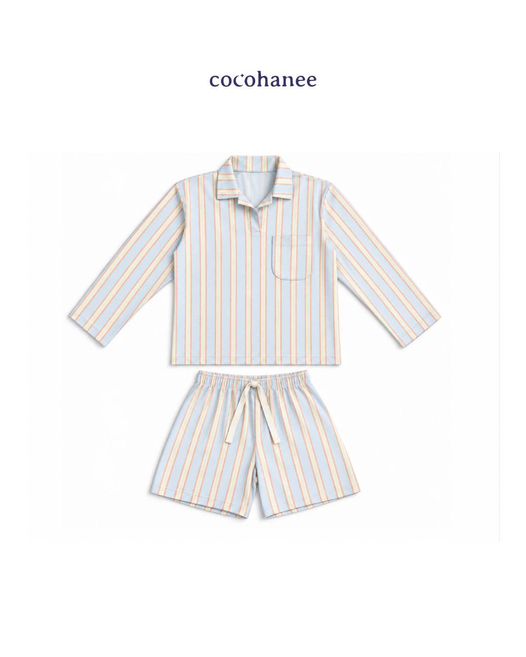Cocohanee Classic Summer Vibe - Lune Oversize Chill Pajamas Coastal Play