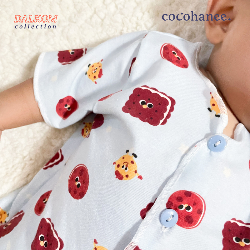 Mr. Wafer - Baby Short Button Down Pajamas - Piyama Bayi Motif