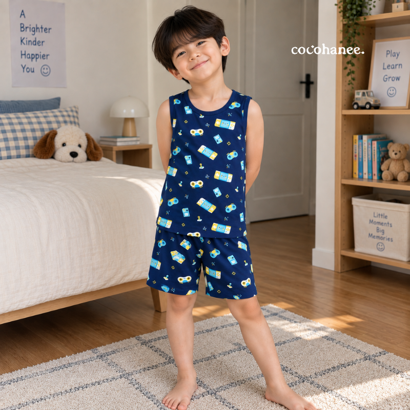 Cocohanee Wonderverse - Sleeveless Set Pajamas Game On!