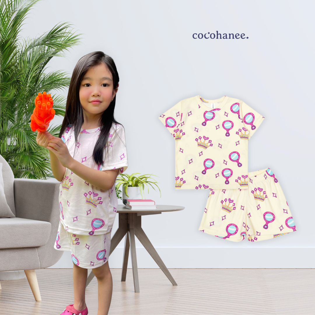 Cocohanee - Crown Princess Short Pajamas - Piyama Tidur Anak