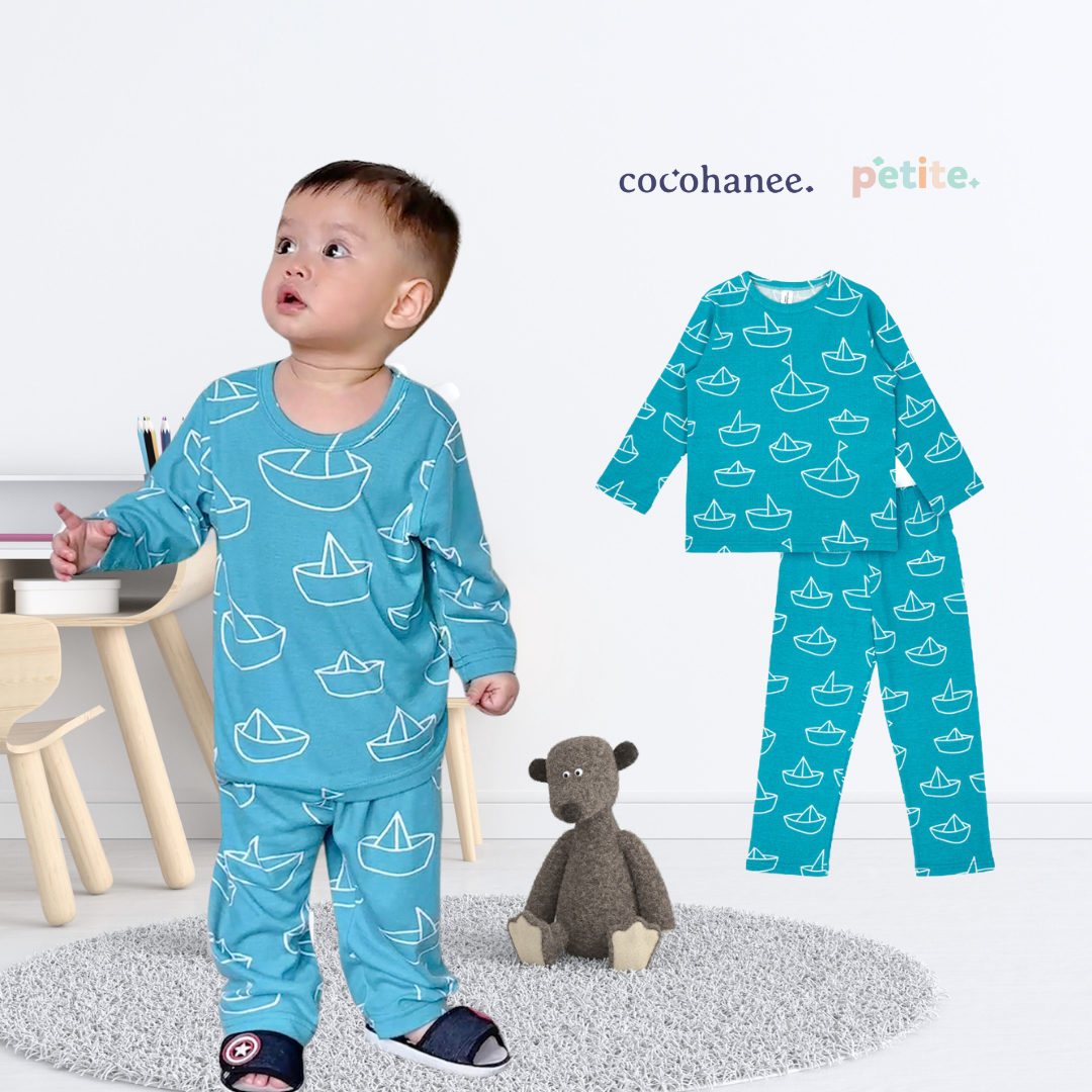 Cocohanee - Perahu Kertas Baby Long Pajamas - Piyama Tidur Bayi