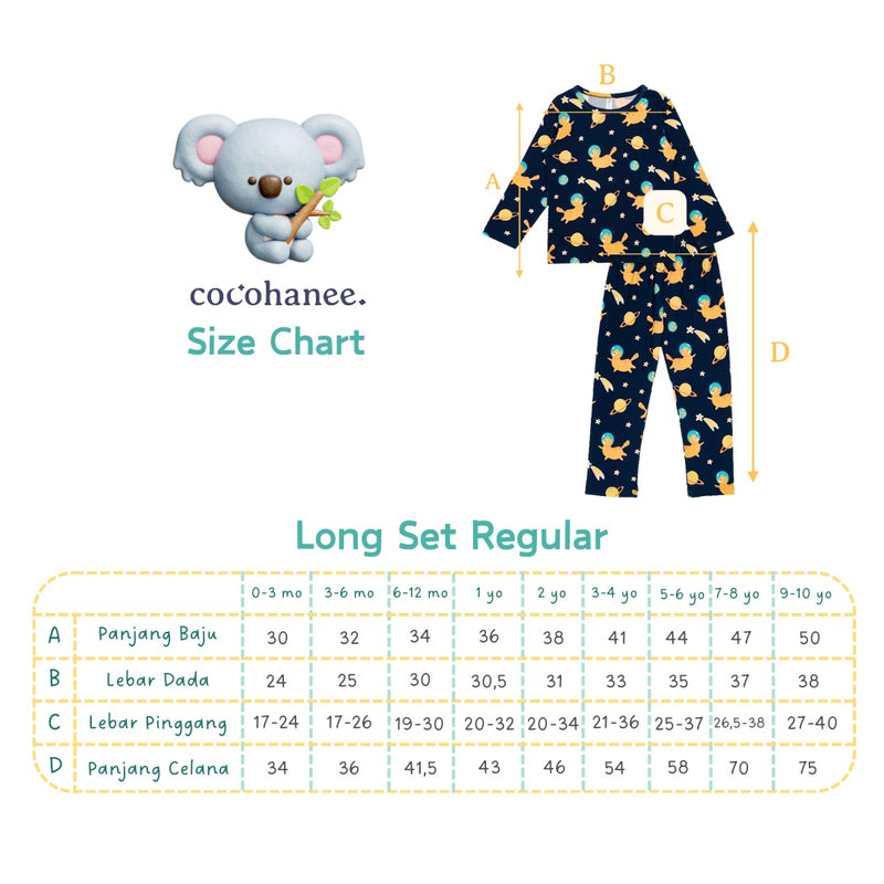 Cocohanee - Rabbit on Pajamas Long Pajamas - Piyama Tidur Anak