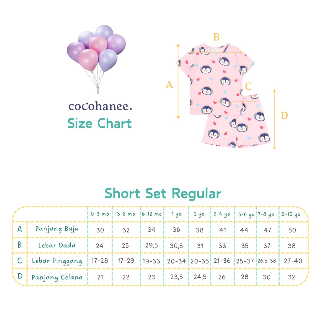 Cocohanee - Orange Dino Baby Short Pajamas - Piyama Tidur Bayi