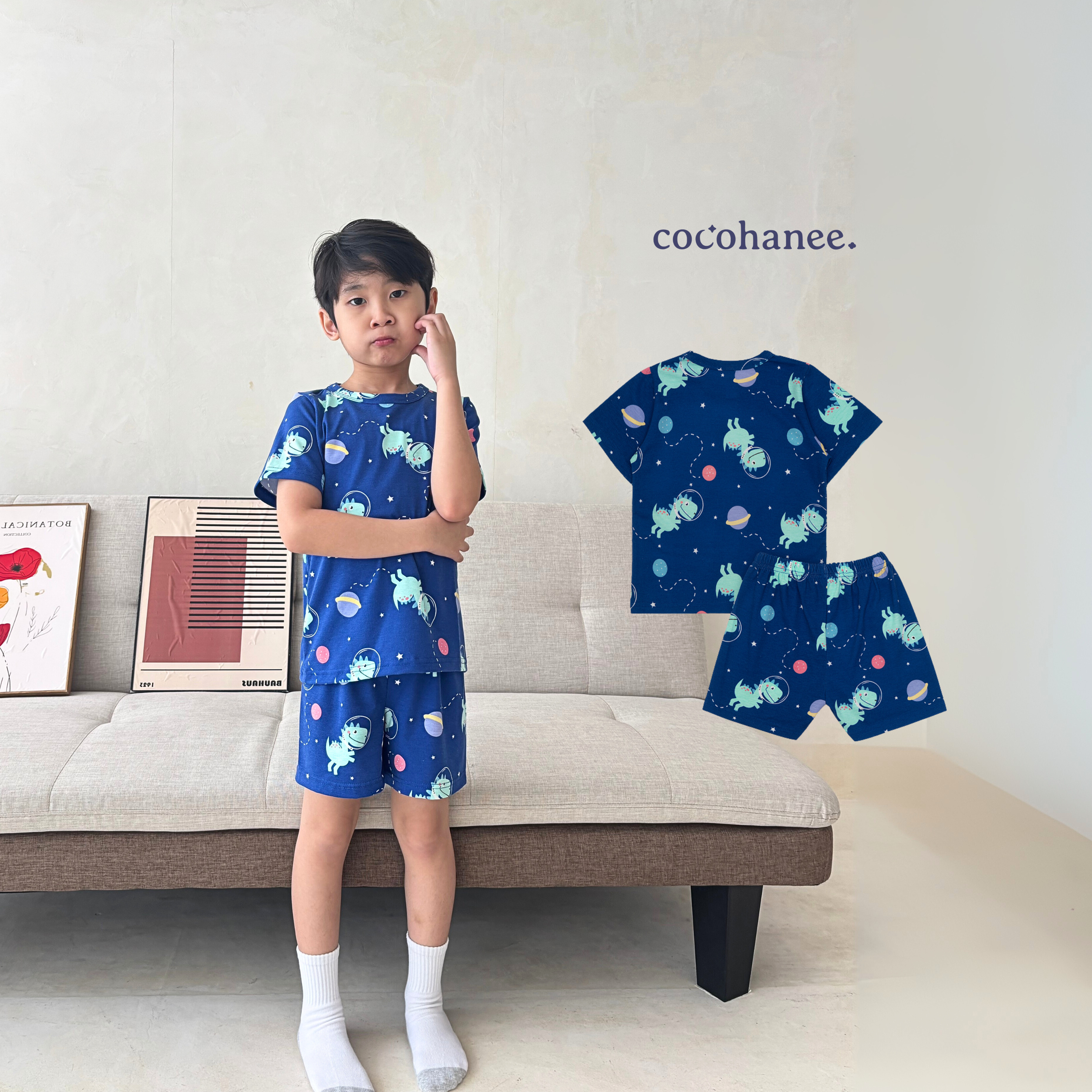 Cocohanee - Cosmic Dino Short Pajamas - Piyama Tidur Anak
