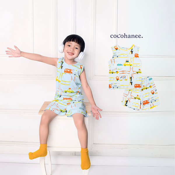 Cocohanee - Wheelscape Sleeveless Set - Setelan Anak Tanpa Lengan