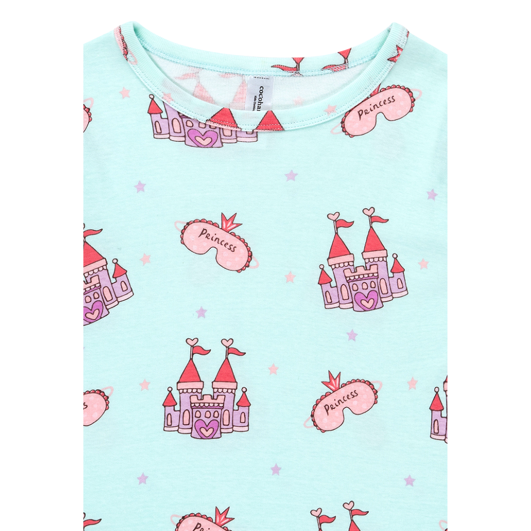 Cocohanee - Princess Castle in Mint Pajamas Set - Piyama Tidur Anak