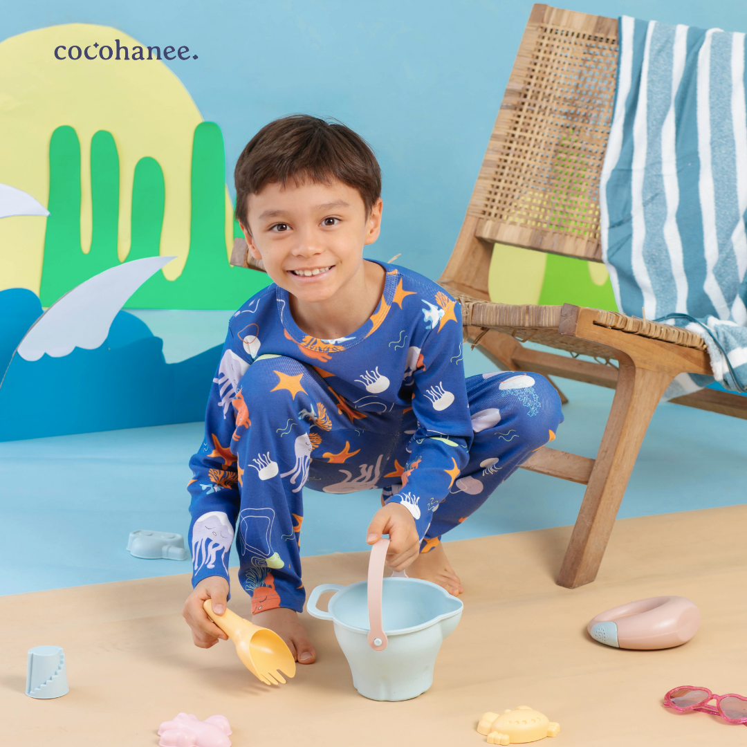 Cocohanee - Marine Blue Long Pajamas