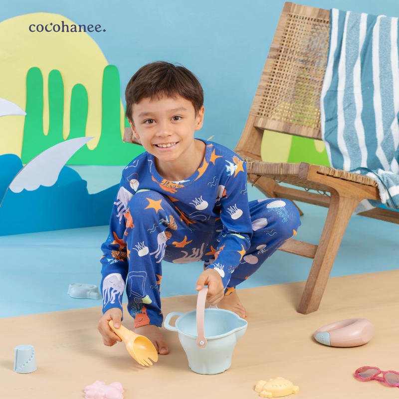 Cocohanee - Marine Blue Long Pajamas