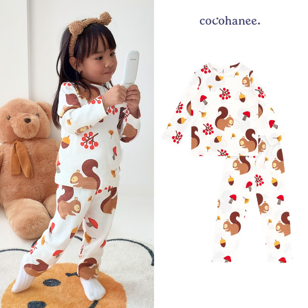 Cocohanee - Squirrel And Walnuts Long Pajamas