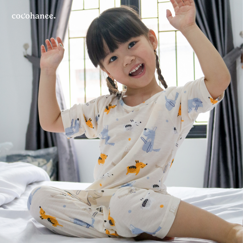 Cocohanee - Woof Woof ⅞ Length Pajamas - Piyama Tidur Anak