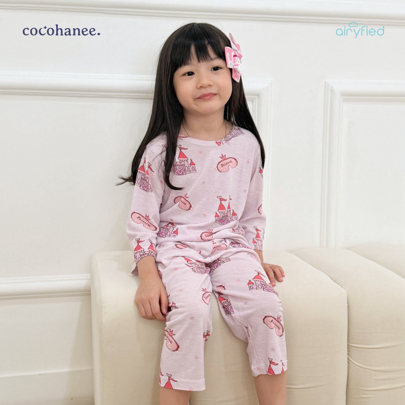 Cocohanee - Princess Castle In Purple ⅞  Length Pajamas