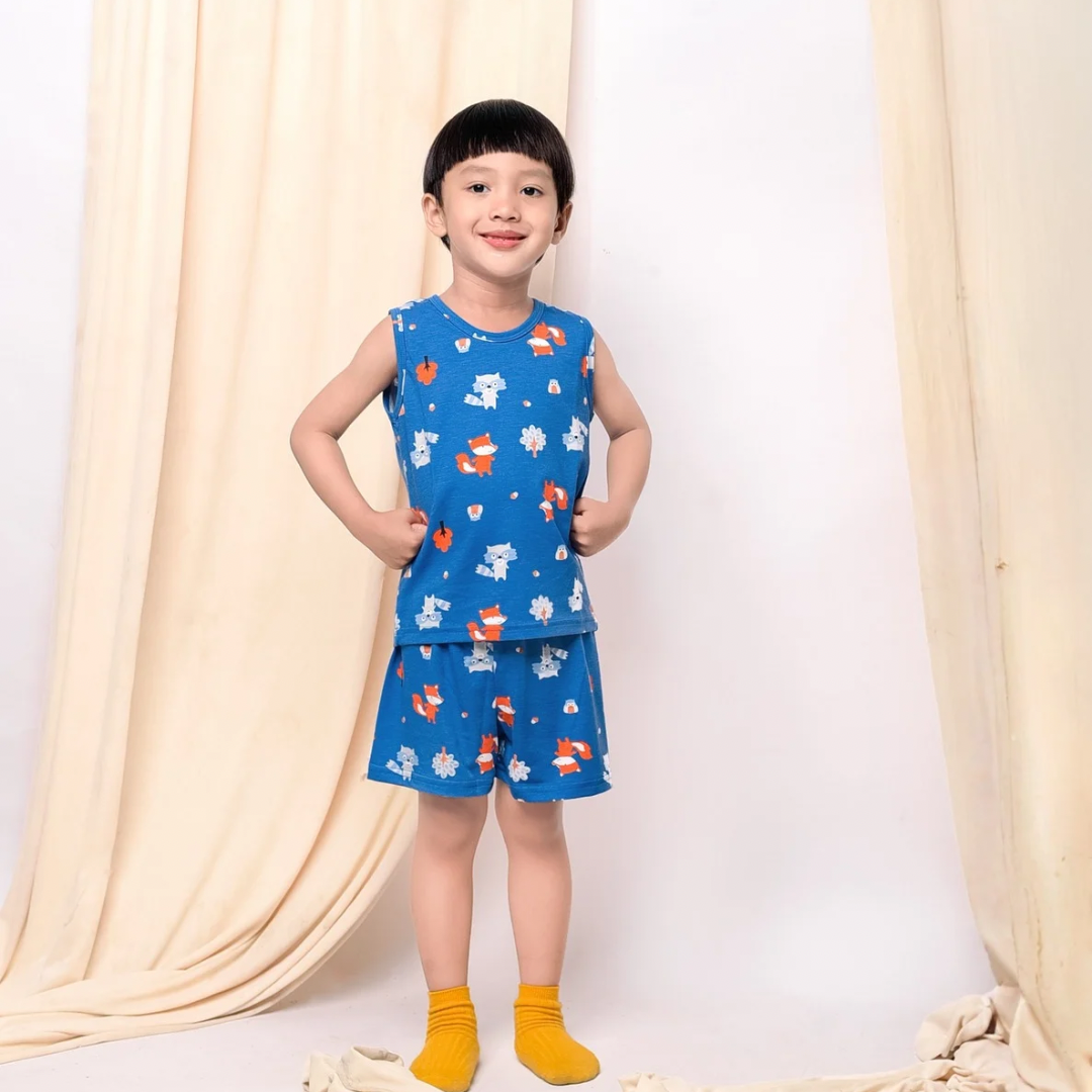 Cocohanee - Fox & Wolf Sleeveless Set - Setelan Anak Tanpa Lengan