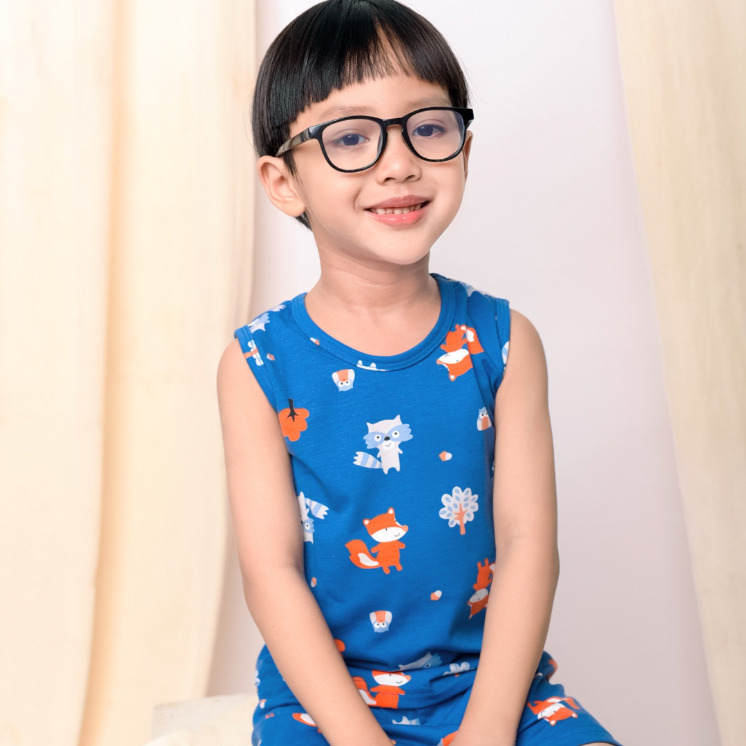 Cocohanee - Fox & Wolf Sleeveless Set - Setelan Anak Tanpa Lengan