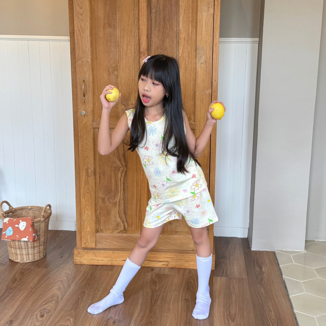 Blooming Flowers - Sleeveless Set - Setelan Anak Tanpa Lengan