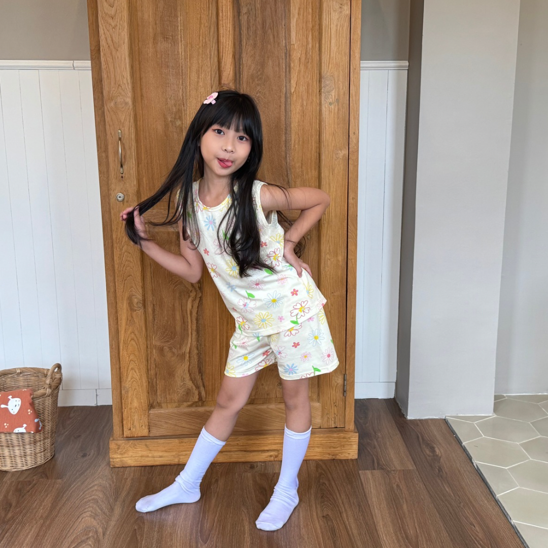 Blooming Flowers - Sleeveless Set - Setelan Anak Tanpa Lengan