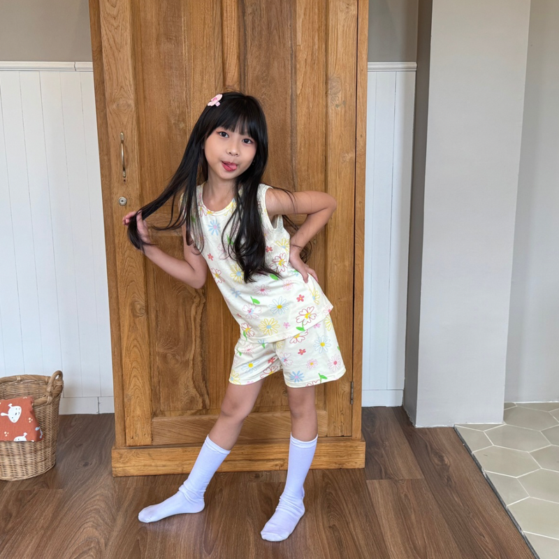 Blooming Flowers - Sleeveless Set - Setelan Anak Tanpa Lengan