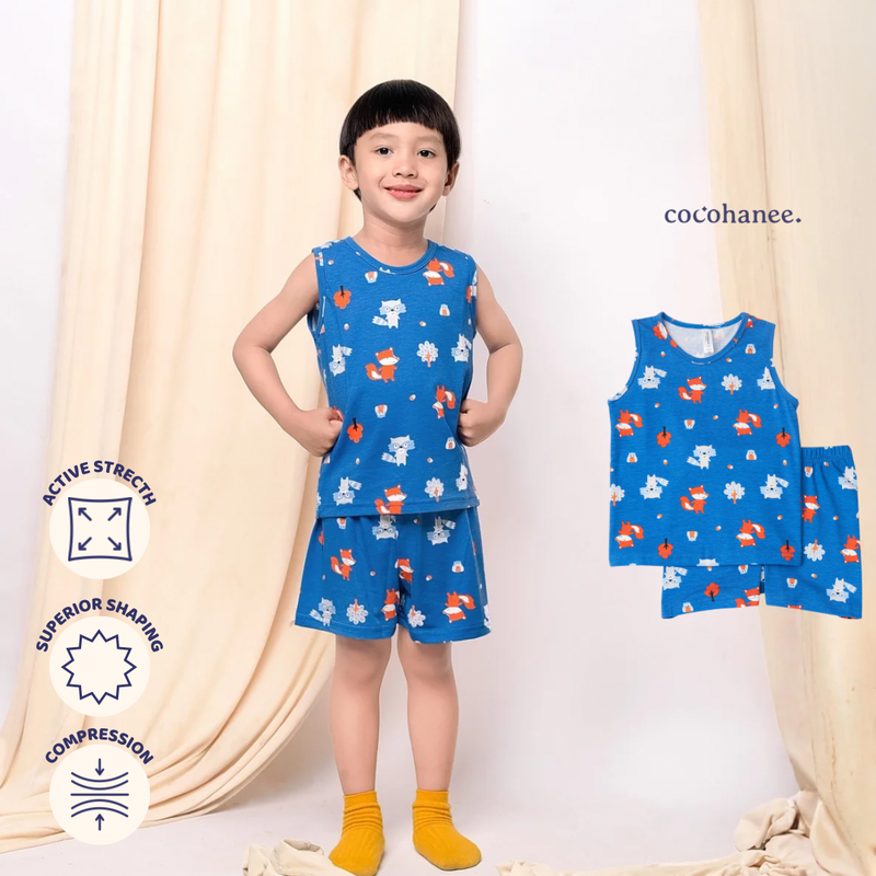 Cocohanee - Fox & Wolf Sleeveless Set - Setelan Anak Tanpa Lengan