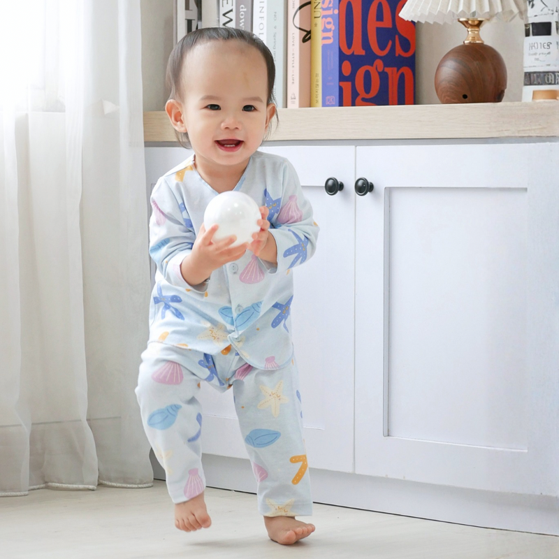 Starfish - Baby Long Button Down Pajamas - Piyama Bayi dengan Kancing Depan