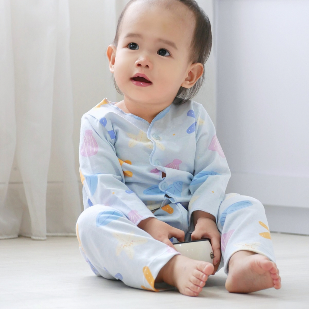 Starfish - Baby Long Button Down Pajamas - Piyama Bayi dengan Kancing Depan