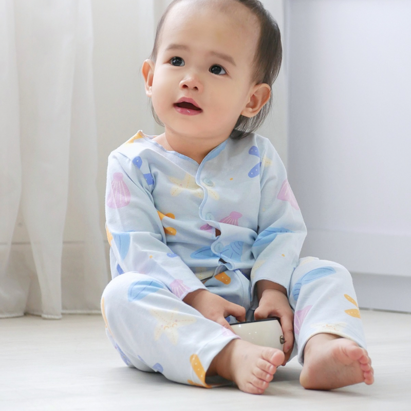 Starfish - Baby Long Button Down Pajamas - Piyama Bayi dengan Kancing Depan