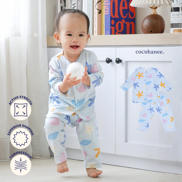 Starfish - Baby Long Button Down Pajamas - Piyama Bayi dengan Kancing Depan