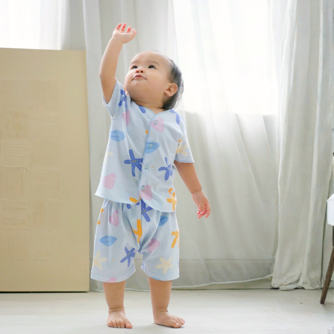 Starfish - Baby Short Button Down Pajamas - Piyama Bayi dengan Kancing Depan