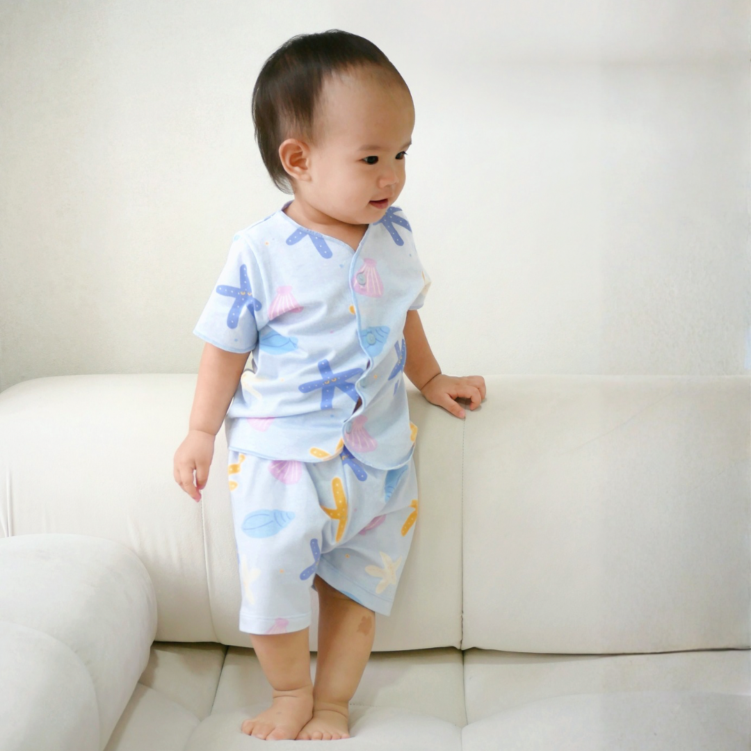 Starfish - Baby Short Button Down Pajamas - Piyama Bayi dengan Kancing Depan