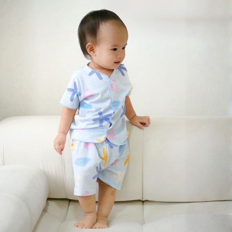 Starfish - Baby Short Button Down Pajamas - Piyama Bayi dengan Kancing Depan