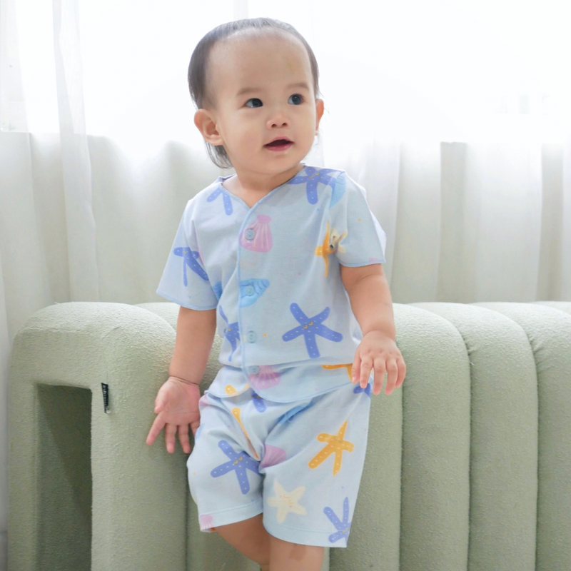 Starfish - Baby Short Button Down Pajamas - Piyama Bayi dengan Kancing Depan