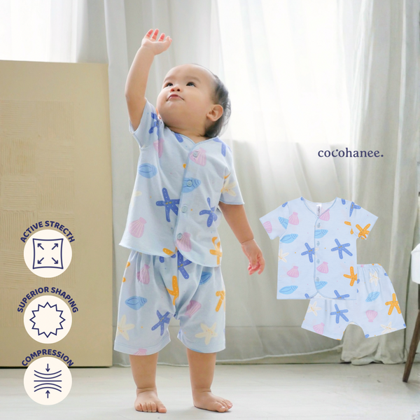 Starfish - Baby Short Button Down Pajamas - Piyama Bayi dengan Kancing Depan