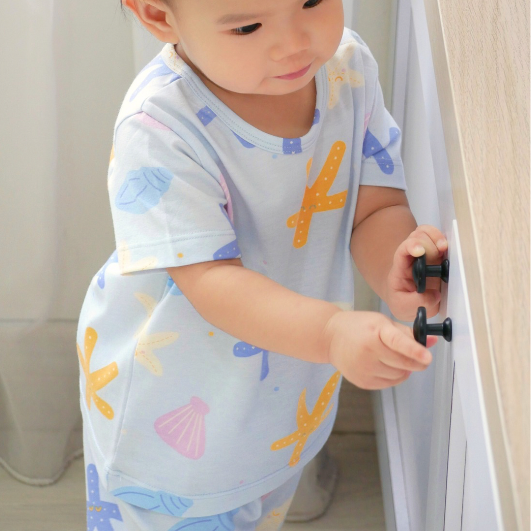 Starfish - Baby Short Shoulder Button Pajamas - Piyama Bayi dengan Kancing di Bahu