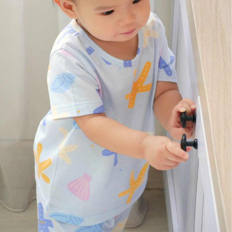 Starfish - Baby Short Shoulder Button Pajamas - Piyama Bayi dengan Kancing di Bahu