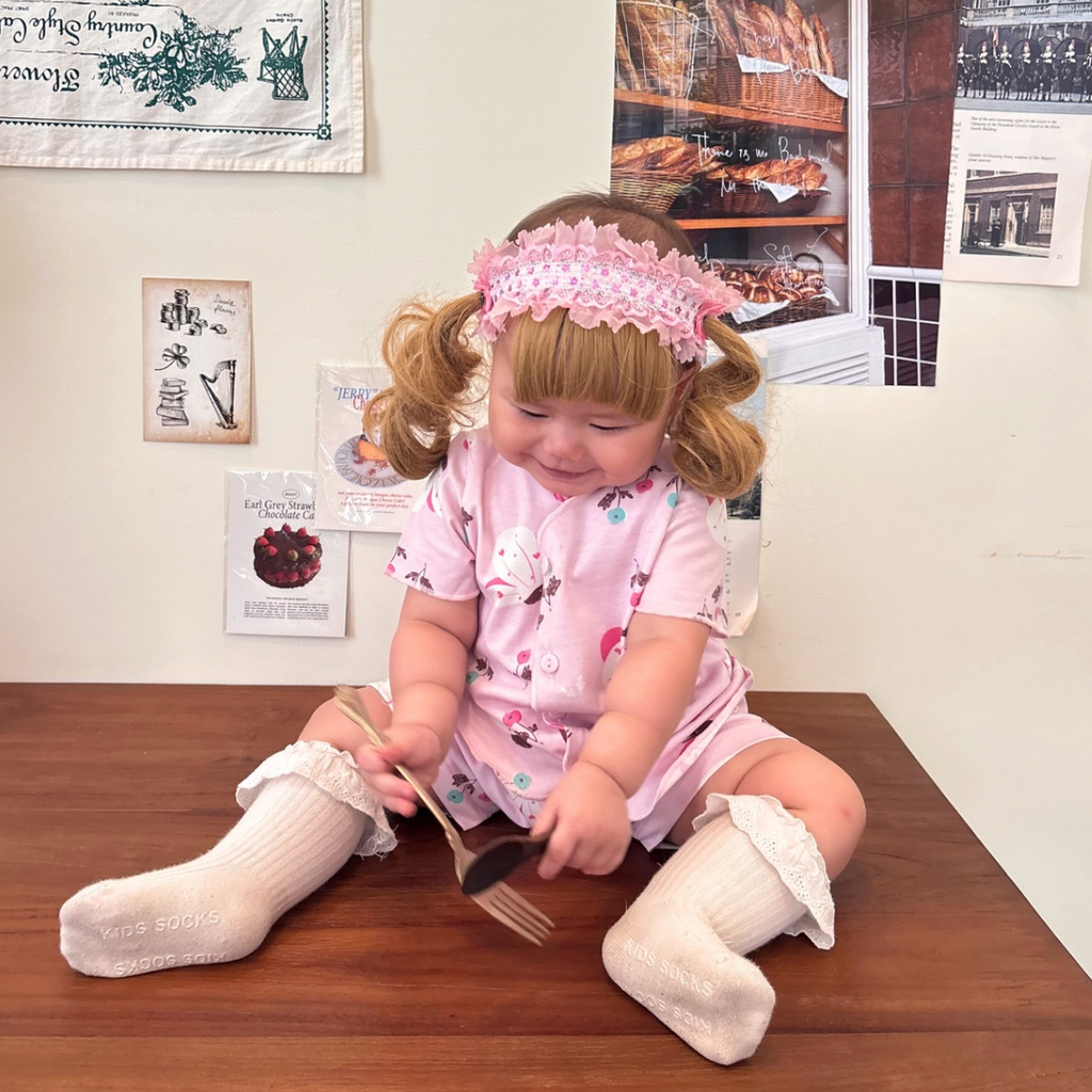 Cocohanee - Butterflies Baby Short Button Down Pajamas - Piyama Bayi dengan Kancing Depan