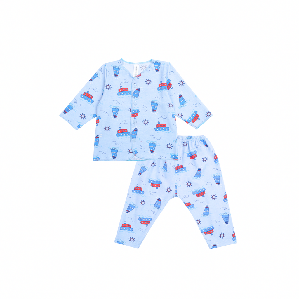 Cocohanee - Sailing Day Baby Long Button Down Pajamas - Piyama Bayi dengan Kancing Depan