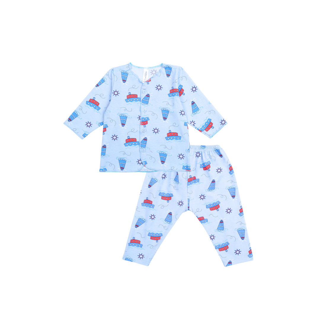 Cocohanee - Sailing Day Baby Long Button Down Pajamas - Piyama Bayi dengan Kancing Depan