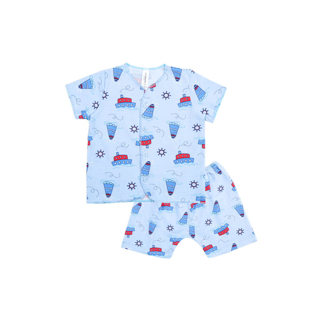 Cocohanee - Sailing Day Baby Short Button Down Pajamas - Piyama Bayi dengan Kancing Depan