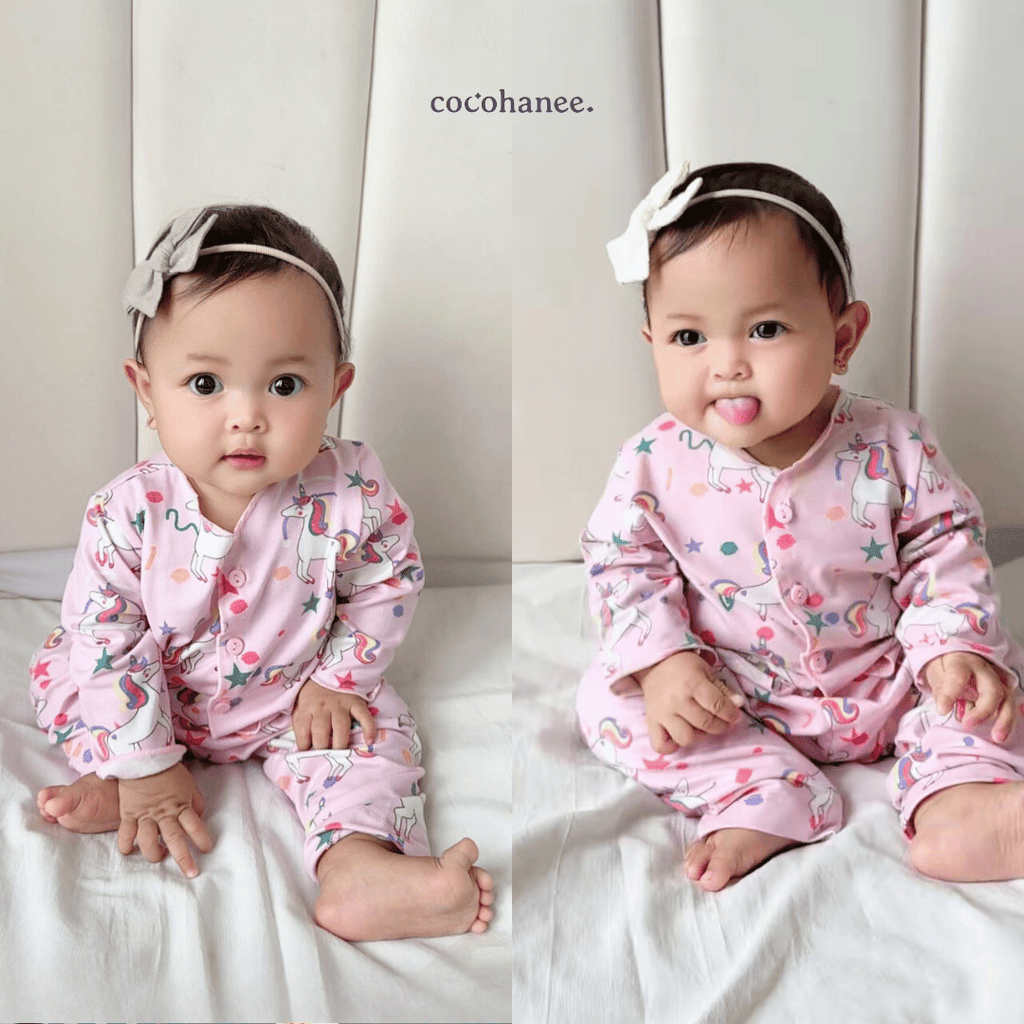 Unicorn World - Baby Long Button Down Pajamas - Piyama Bayi Motif Kancing Depan