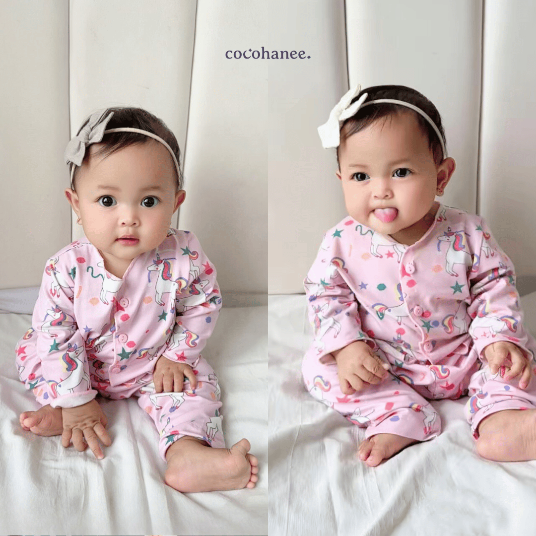 Unicorn World - Baby Long Button Down Pajamas - Piyama Bayi Motif Kancing Depan