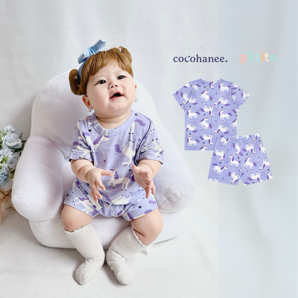 Cocohanee - Unicorn Stars Baby Short Pajamas - Piyama Tidur Bayi