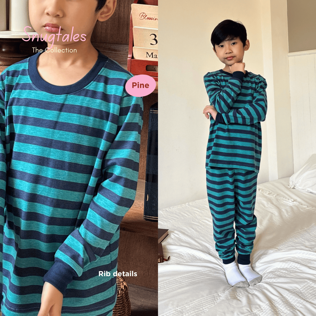 Stripe - Long Pajamas - Piyama Tidur Motif Salur Anak
