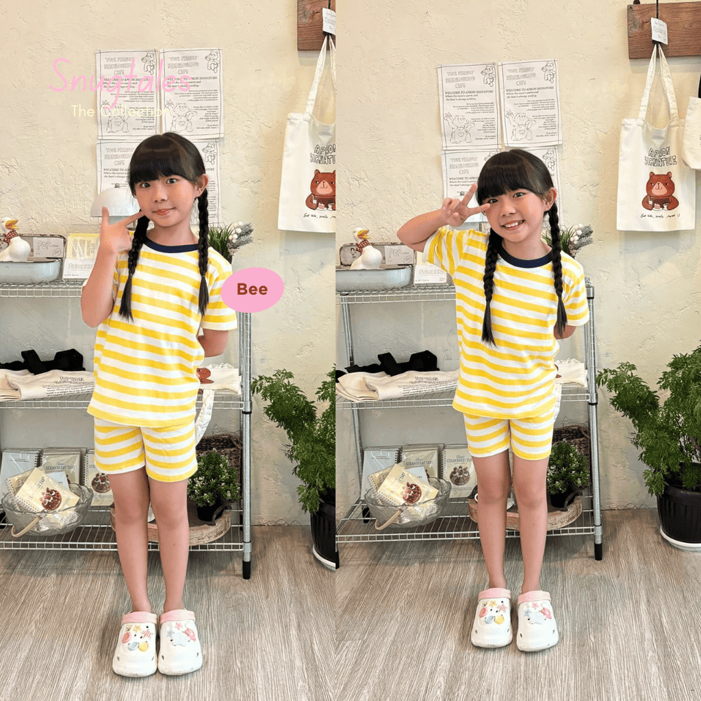 Stripe - Short Pajamas - Piyama Tidur Motif Salur Anak